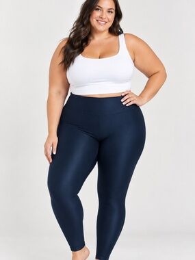 ORAKI CANADIAN plus size Classic High-Rise Leggings work out pants - navy blue